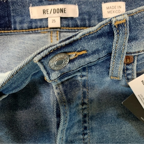 RE/DONE Originals Revolve 90s High Rise Slim Fit Ankle Crop Button Fly Size 25 - Picture 6 of 14